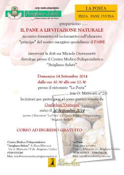 Incontro Informativo - Il pane a lievitazione naturale